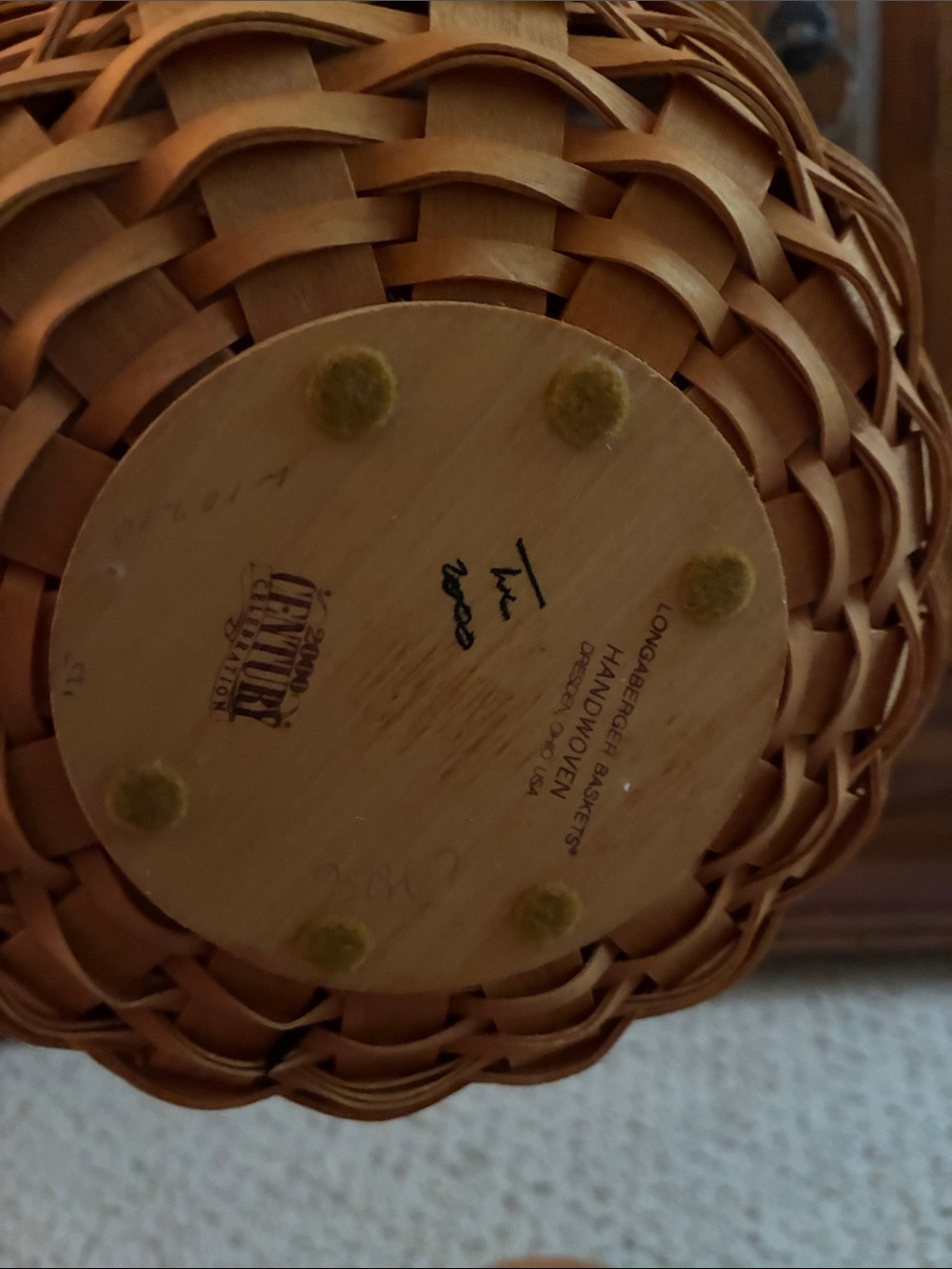 Longaberger Pumpkin Basket with Orange and Tan Candy Corn Liner - Picture 6 of 16